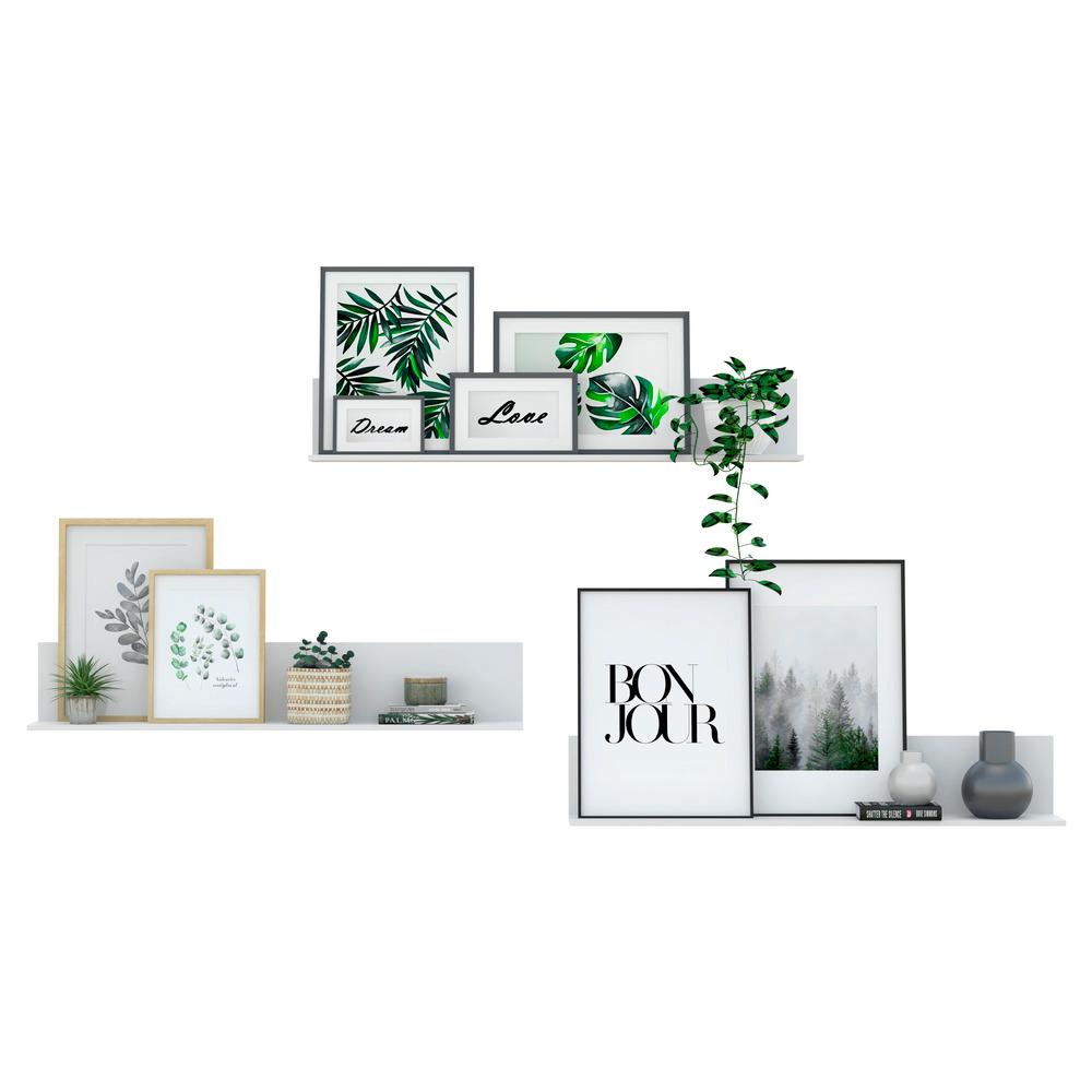 Kit 3 Prateleiras Nichos Decorativos 175 cm Multimóveis Branco
