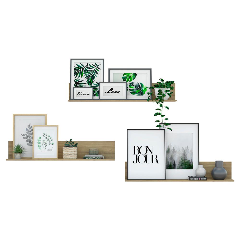Kit 3 Prateleiras Nichos Decorativos 175 cm Multimóveis Rustic