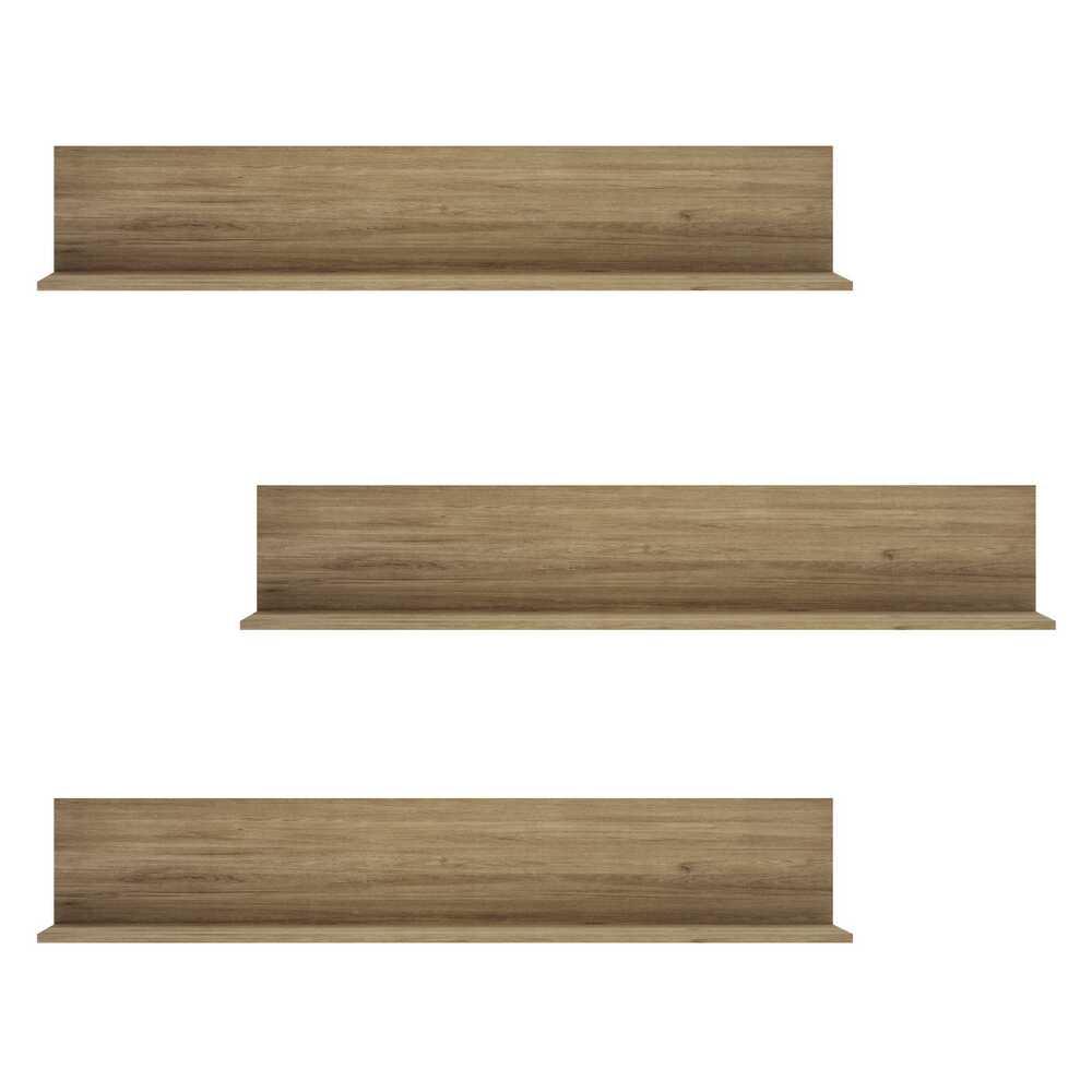 Kit 3 Prateleiras Nichos Decorativos 175 cm Multimóveis Rustic