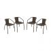 Kit 4 Cadeiras de Jardim Junco Sintético Multimóveis CR8009 Café Mesclado