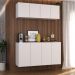 Kit Aparador Buffet com Armário Aéreo 4 Portas Cantinho do Café Multimóveis MP1074 Branco