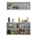 Kit Aparador Buffet com Armário Aéreo 4 Portas Cantinho do Café Multimóveis MP1074 Branco