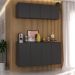 Kit Aparador Buffet com Armário Aéreo 4 Portas Cantinho do Café Multimóveis MP1074 Preto