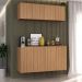 Kit Aparador Buffet com Armário Aéreo 4 Portas Cantinho do Café Multimóveis MP1074 Rustic