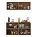 Kit Aparador Buffet com Armário Aéreo 4 Portas Cantinho do Café Multimóveis MP1074 Rustic