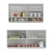 Kit Armário Cozinha Aéreo 105cm com Aéreo 120cm Veneza Multimóveis MP2292 Branco/Dourado