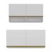 Kit Armário Cozinha Aéreo 105cm com Aéreo 120cm Veneza Multimóveis MP2292 Branco/Dourado