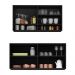 Kit Armário Cozinha Aéreo 105cm com Aéreo 120cm Veneza Multimóveis MP2292 Preto/Dourado