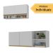 Kit Armário Cozinha Aéreo 105cm com Aéreo 150cm Veneza Multimóveis MP2291 Branco/Dourado