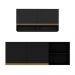 Kit Armário Cozinha Aéreo 105cm com Aéreo 150cm Veneza Multimóveis MP2291 Preto/Dourado