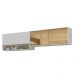 Kit Armário Cozinha Aéreo 105cm e Aéreo 120cm com Portas de Vidro Multimóveis MP2293 Branco/Dourado