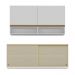 Kit Armário Cozinha Aéreo 105cm e Aéreo 120cm com Portas de Vidro Multimóveis MP2293 Branco/Dourado