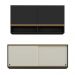 Kit Armário Cozinha Aéreo 105cm e Aéreo 120cm com Portas de Vidro Multimóveis MP2293 Preto/Dourado