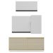 Kit Armário Cozinha Aéreo Canto 90cm com Aéreo 70cm e Aéreo 120cm Veneza Multimóveis MP2287 Branco/Preto