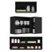 Kit Armário Cozinha Aéreo Canto 90cm com Aéreo 70cm e Aéreo 120cm Veneza Multimóveis MP2287 Preto/Branco