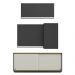 Kit Armário Cozinha Aéreo Canto 90cm com Aéreo 70cm e Aéreo 120cm Veneza Multimóveis MP2287 Preto/Branco