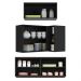 Kit Armário Cozinha Aéreo Canto 90cm com Aéreo 70cm e Aéreo 120cm Veneza Multimóveis MP2287 Preto/Dourado