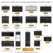Kit Armário Cozinha Aéreo Canto 90cm com Aéreo 70cm e Aéreo 120cm Veneza Multimóveis MP2287 Preto/Dourado