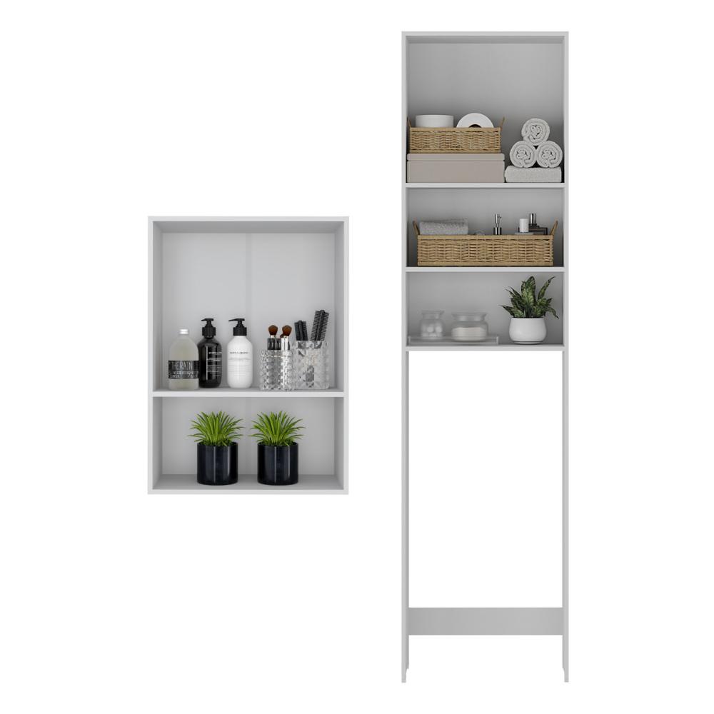 Kit Armário Lavanderia e Banheiro para Vaso Sanitário Multimóveis MP5056 Branco
