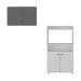 Kit Armário de Cozinha 2 Portas com Balcão Multiuso Multimóveis MP2236 Branco/Grafite