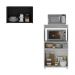 Kit Armário de Cozinha 2 Portas com Balcão Multiuso Multimóveis MP2236 Branco/Preto
