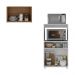 Kit Armário de Cozinha 2 Portas com Balcão Multiuso Multimóveis MP2236 Branco/Rustic