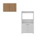 Kit Armário de Cozinha 2 Portas com Balcão Multiuso Multimóveis MP2236 Branco/Rustic