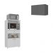 Kit Armário de Cozinha 2 Portas com Balcão Multiuso Multimóveis MP2238 Branco/Grafite