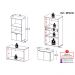 Kit Armário de Cozinha 2 Portas com Balcão Multiuso Multimóveis MP2238 Branco/Grafite