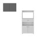 Kit Armário de Cozinha 2 Portas com Balcão Multiuso Multimóveis MP2238 Branco/Grafite