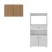 Kit Armário de Cozinha 2 Portas com Balcão Multiuso Multimóveis MP2238 Branco/Rustic