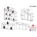 Kit Armário de Cozinha 3 Portas com Balcão Multiuso Multimóveis MP2234 Branco