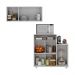 Kit Armário de Cozinha 3 Portas com Balcão Multiuso Multimóveis MP2234 Branco