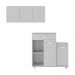 Kit Armário de Cozinha 3 Portas com Balcão Multiuso Multimóveis MP2234 Branco