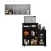 Kit Armário de Cozinha 3 Portas com Balcão Multiuso Multimóveis MP2234 Branco/Preto