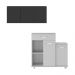 Kit Armário de Cozinha 3 Portas com Balcão Multiuso Multimóveis MP2234 Preto/Branco