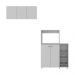Kit Armário de Cozinha 3 Portas com Balcão Multiuso/Fruteira Multimóveis MP2235 Branco
