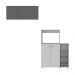 Kit Armário de Cozinha 3 Portas com Balcão Multiuso/Fruteira Multimóveis MP2235 Branco/Grafite