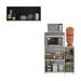 Kit Armário de Cozinha 3 Portas com Balcão Multiuso/Fruteira Multimóveis MP2235 Branco/Preto