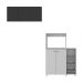 Kit Armário de Cozinha 3 Portas com Balcão Multiuso/Fruteira Multimóveis MP2235 Branco/Preto