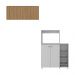 Kit Armário de Cozinha 3 Portas com Balcão Multiuso/Fruteira Multimóveis MP2235 Branco/Rustic