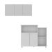 Kit Armário de Cozinha 3 Portas com Balcão Multiuso/Fruteira Multimóveis MP2237 Branco