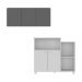 Kit Armário de Cozinha 3 Portas com Balcão Multiuso/Fruteira Multimóveis MP2237 Branco/Grafite