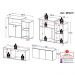 Kit Armário de Cozinha 3 Portas com Balcão Multiuso/Fruteira Multimóveis MP2237 Branco/Preto
