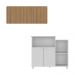 Kit Armário de Cozinha 3 Portas com Balcão Multiuso/Fruteira Multimóveis MP2237 Branco/Rustic