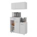 Kit Armário de Cozinha 93cm com Balcão Multiuso para Micro-ondas Multimóveis MP2282 Branco