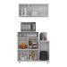 Kit Armário de Cozinha 93cm com Balcão Multiuso para Micro-ondas Multimóveis MP2282 Branco