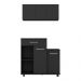 Kit Armário de Cozinha 93cm com Balcão Multiuso para Micro-ondas Multimóveis MP2282 Preto