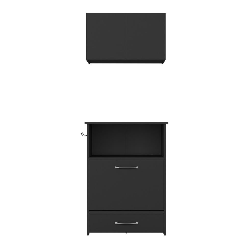 Kit Armário de Cozinha Aéreo 62,5cm com Balcão Multimóveis MP5063 Preto