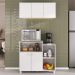 Kit Armário de Cozinha Aéreo 93cm com Balcão Multiuso Fruteira Multimóveis MP2283 Branco